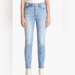MOTHER The Dazzler Button Fly Ankle Jeans, size 24, Natural Born Trouble